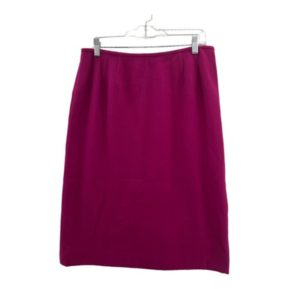 Dillards Womens Straight Skirt Pink Knee Length Back Slit Pleats Zip 12